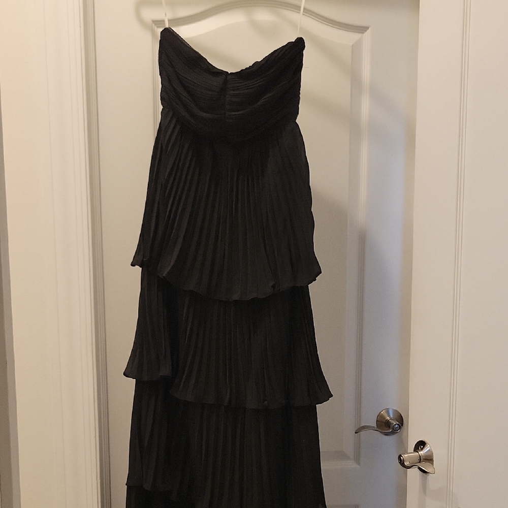 Lulu's Black Strapless Layered Dress